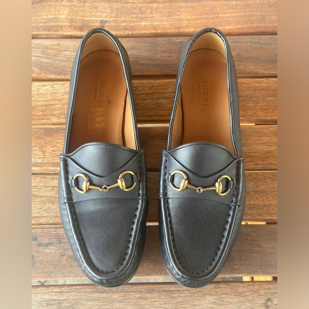 Gucci black loafers with horsebit.  Never worn.